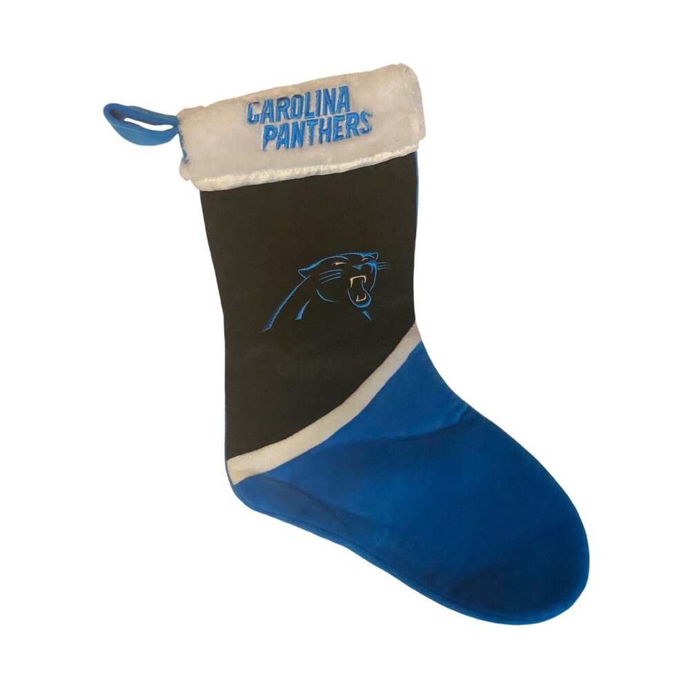 NFL Carolina Panthers Holiday Christmas Stocking 18.5” By Forever Collectibles